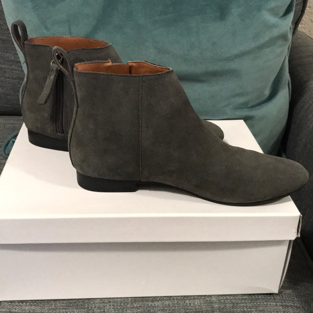 Gray Gap Suede Bootie